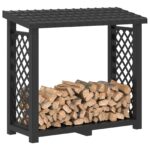 vidaXL Regál na palivové drevo 114 x 46 x 101 cm PP Antracitová – Obrázok 3