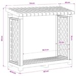 vidaXL Regál na palivové drevo 114 x 46 x 101 cm PP Antracitová – Obrázok 9