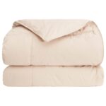 vidaXL Prikrývka na celý rok Béžová 135 x 220 cm 100% prírodný Kapok – Obrázok 3