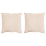 vidaXL Vankúš 2 pcs Béžová 50 x 50 cm Kapoková vlákno – Obrázok 2