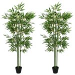 vidaXL Umelý bambusový strom 2 pcs Zelená 45 x 18 x 175 cm – Obrázok 2