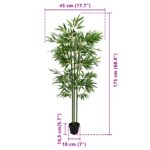 vidaXL Umelý bambusový strom 2 pcs Zelená 45 x 18 x 175 cm – Obrázok 7