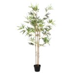 vidaXL Umelý bambusový strom Zelená 55 x 16 x 150 cm Látka a bambus