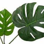 vidaXL Umelá Monstera rastlina Zelená 94 x 18 x 170 cm Látka a drevo – Obrázok 3