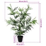 vidaXL Umelý bambusový strom Zelená 90 x 14 x 80 cm Textil a bambus – Obrázok 5
