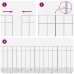 vidaXL Záhradný plotový panel 48 pcs Pozinkovaná oceľ Strieborná – Obrázok 7