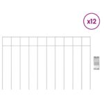 vidaXL Záhradný plotový panel 12 pcs Pozinkovaná oceľ Strieborná – Obrázok 3