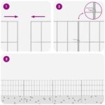 vidaXL Záhradný plot s kolíkmi 24 pcs 55 x 30 cm Mesh Pozinkovaná oceľ – Obrázok 7