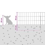 vidaXL Záhradný plot s kolíkmi 24 pcs 55 x 30 cm Mesh Pozinkovaná oceľ – Obrázok 9