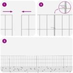 vidaXL Záhradný plot s kolíkmi 12 pcs 75 x 30 cm Mesh Pozinkovaná oceľ – Obrázok 7