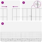 vidaXL Záhradný plot s kolíkmi 12 pcs 95 x 30 cm Mesh Pozinkovaná oceľ – Obrázok 7