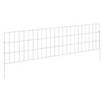 vidaXL Záhradný plot s kolíkmi 24 pcs 115 x 30 cm Mesh Strieborná – Obrázok 2