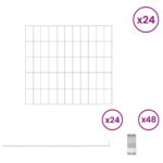 vidaXL Záhradný plot s kolíkmi 24 pcs 55 x 50 cm Mesh Pozinkovaná oceľ – Obrázok 3