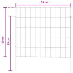 vidaXL Záhradný plot s kolíkmi 24 pcs 55 x 50 cm Mesh Pozinkovaná oceľ – Obrázok 8