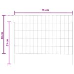 vidaXL Záhradný plot s kolíkmi 12 pcs 75 x 50 cm Mesh Pozinkovaná oceľ – Obrázok 8