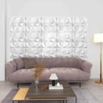 vidaXL Nástenné panely 24 pcs Diamond Biele 50 x 50 cm XPS Pena