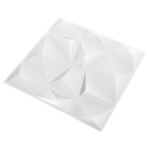 vidaXL Nástenné panely 24 pcs Diamond Biele 50 x 50 cm XPS Pena – Obrázok 2