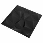 vidaXL Nástenné panely 48 pcs Diamond Čierny 50 x 50 cm XPS Pena – Obrázok 2