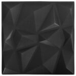 vidaXL Nástenné panely 12 pcs Origami Čierny 50 x 50 cm XPS Pena – Obrázok 4