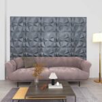 vidaXL Nástenné panely 24 pcs Diamond Šedý 50 x 50 cm XPS Pena