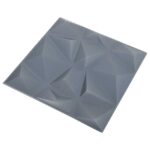vidaXL Nástenné panely 24 pcs Diamond Šedý 50 x 50 cm XPS Pena – Obrázok 2
