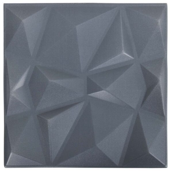 vidaXL Nástenné panely 24 pcs Diamond Šedý 50 x 50 cm XPS Pena – Obrázok 4