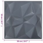 vidaXL Nástenné panely 24 pcs Diamond Šedý 50 x 50 cm XPS Pena – Obrázok 5