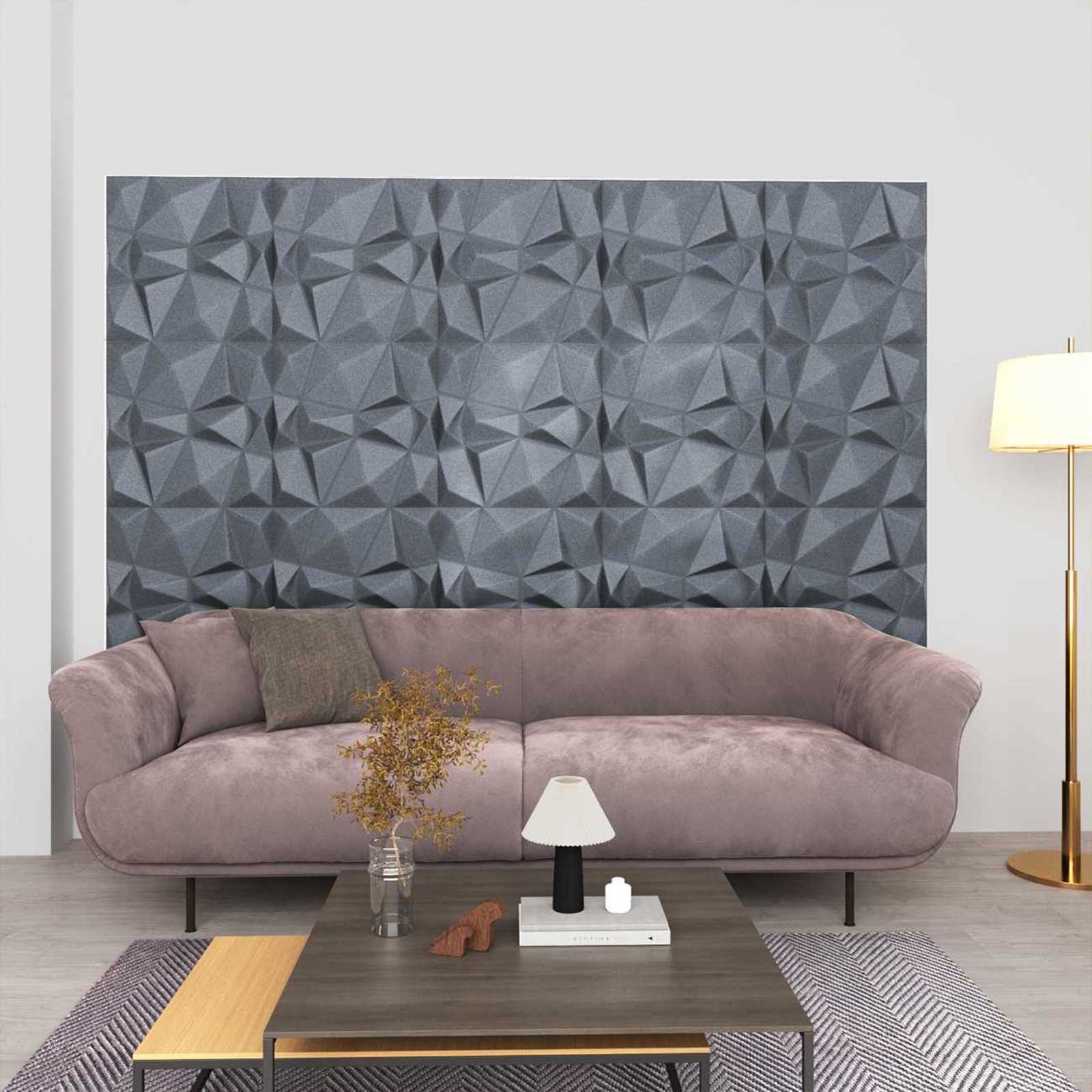 42046032_1.jpg vidaXL Nástenné panely 48 pcs Diamond Šedý 50 x 50 cm XPS Pena – Obrázok 1