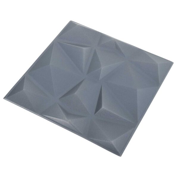vidaXL Nástenné panely 48 pcs Diamond Šedý 50 x 50 cm XPS Pena – Obrázok 2