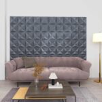 vidaXL Nástenné panely 48 pcs Origami Šedý 50 x 50 cm XPS Pena