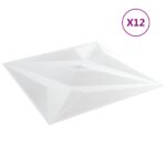 vidaXL Nástenné panely Hviezda 12 pcs Biely Star 50 x 50 cm XPS Pena – Obrázok 2