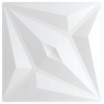 vidaXL Nástenné panely Hviezda 12 pcs Biely Star 50 x 50 cm XPS Pena – Obrázok 3