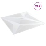 vidaXL Nástenné panely Hviezda 24 pcs Biely Star 50 x 50 cm XPS Pena – Obrázok 2