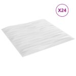 vidaXL Nástenné panely 24 pcs Biely kameň 50 x 50 cm XPS Pena – Obrázok 2