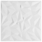 vidaXL Nástenné panely 48 pcs Biela 50 x 50 cm XPS Pena – Obrázok 3
