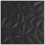 vidaXL Nástenné panely 24 pcs Čierna 50 x 50 cm XPS Pena – Obrázok 4