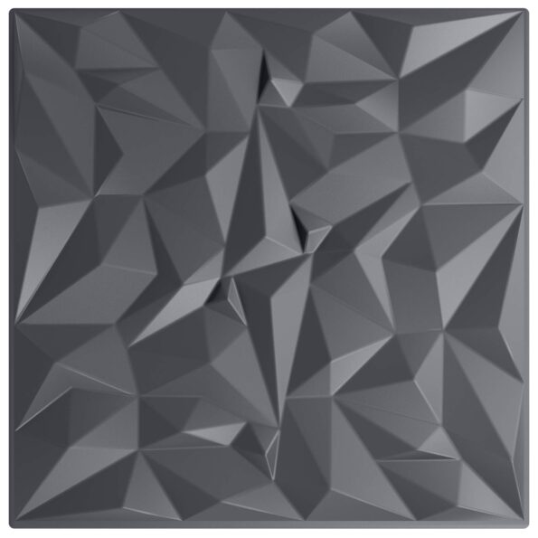 vidaXL Nástenné panely 48 pcs Amethyst Šedý 50 x 50 cm XPS Pena – Obrázok 3