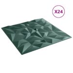 vidaXL Nástenné panely 24 pcs Amethyst Zelený 50 x 50 cm XPS Pena – Obrázok 2