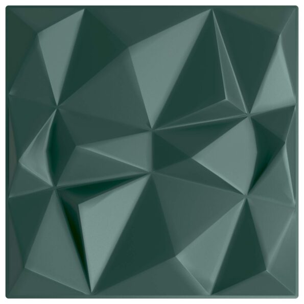 vidaXL Nástenné panely 12 pcs Diamond Zelený 50 x 50 cm XPS Pena – Obrázok 3