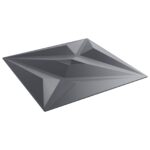 vidaXL Nástenné panely Hviezda 48 pcs Star Šedý 50 x 50 cm XPS Pena