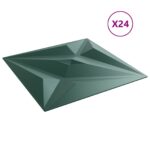 vidaXL Nástenné panely Hviezda 24 pcs Star Zelený 50 x 50 cm XPS Pena – Obrázok 2