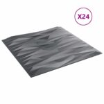 vidaXL Nástenné panely 24 pcs Kameňovo šedá 50 x 50 cm XPS Pena – Obrázok 2