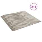 vidaXL Nástenné panely 12 pcs Stone Beton 50 x 50 cm XPS Pena – Obrázok 2