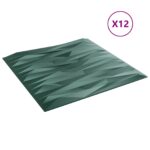 vidaXL Nástenné panely 12 pcs Stone Zelený 50 x 50 cm XPS Pena – Obrázok 2
