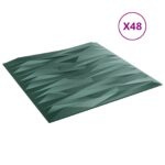 vidaXL Nástenné panely 48 pcs Stone Zelený 50 x 50 cm XPS Pena – Obrázok 2