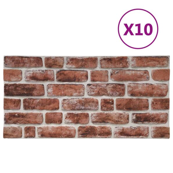 vidaXL Nástenné panely 10 pcs Tmavohnedá a biela 100 x 50 cm EPS pena – Obrázok 2