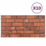 vidaXL Nástenné panely 10 pcs Tehlová 100 x 50 cm EPS pena – Obrázok 2