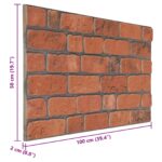 vidaXL Nástenné panely 10 pcs Tehlová 100 x 50 cm EPS pena – Obrázok 4