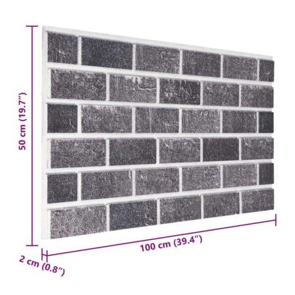 vidaXL Nástenné panely 10 pcs Čierna a Šedá 100 x 50 cm EPS pena – Obrázok 4
