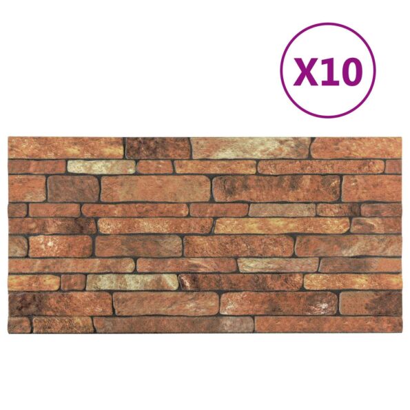 vidaXL Nástenné panely 10 pcs Hnedá a biela 100 x 50 cm EPS pena – Obrázok 2